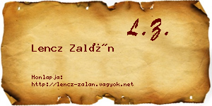 Lencz Zalán névjegykártya
